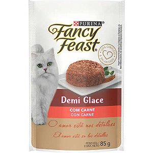 Ração Úmida Fancy Feast Demi Glace Para Gatos Sabor Carne 85g