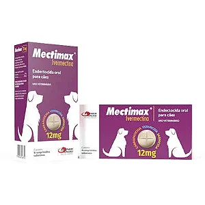 Endectocida Agener Mectimax Ivermectina Oral 12mg Para Cães C/04 Comprimidos