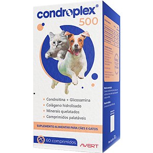 Suplemento Alimentar Avert Condroplex 500 para Cães e Gatos 60 Comprimidos