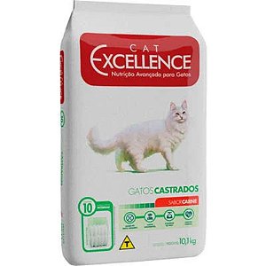 Ração Excellence Sabor Carne para Gatos Castrados de 10,1kg