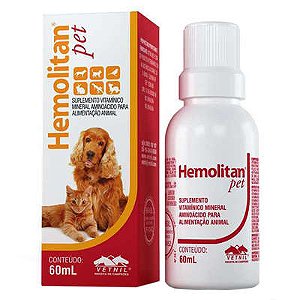 Suplemento Vetnil Hemolitan Pet para Saúde e Bem-Estar 60ml