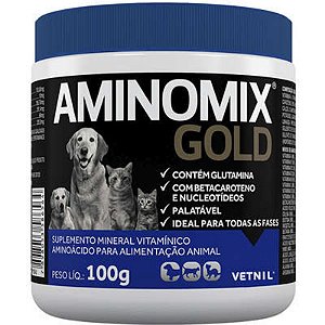 Suplemento Aminomix Gold Vetnil para Nutrição Completa de Cães 100g