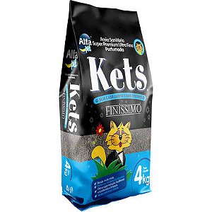Areia Sanitária Alfapet Kets Super Premium Finíssima Ultra Fina Para Gatos 4kg
