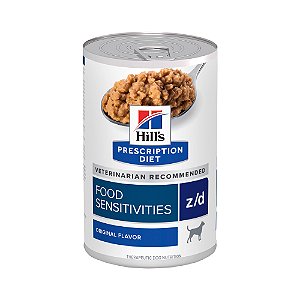 Ração Úmida Hills Prescription Diet Lata Z/d Alergia Alimentar E Pele Para Cães Adultos 370g