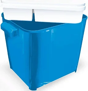 Container Porta Ração com Comedouro Furacão Pet Azul 4,5kg