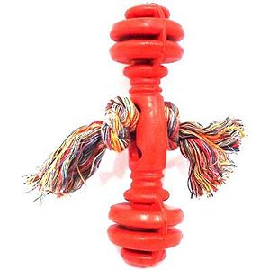 Halteres de Borracha com Corda Furacão Pet Brinquedo Interativo