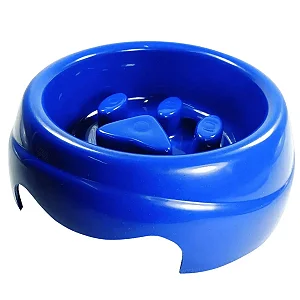 Comedouro De Plástico Coma Melhor Furacão Pet Azul
