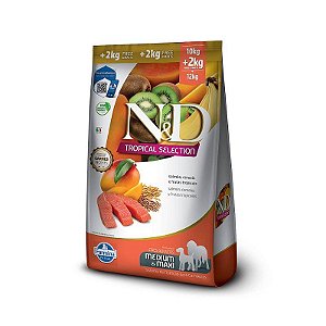 Ração Farmina N&D Trop Select para Cães Sabor Salmão, Cereais e Frutas 10kg
