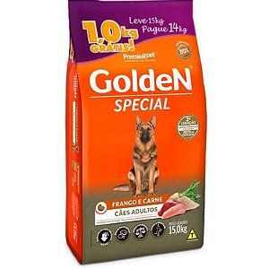Ração Golden para Adultos com Frango e Carne 15kg