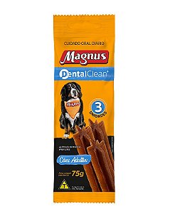 Petisco Magnus Dental Clean para Cães Adultos Auxilia na Higiene Bucal 75 g