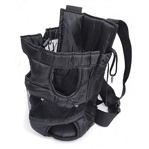 Mochila Canguru Atacapet Pocket Dog Tamanho Pequeno Preta