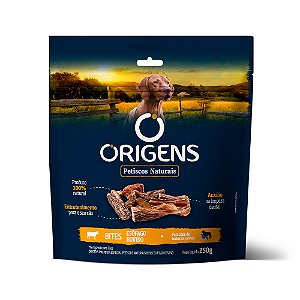 Petisco Origens Para Cães Adultos Bites Esôfago Bovino 250g