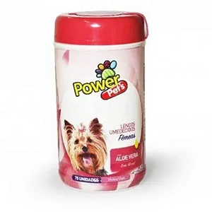Lenço Umedecido Aloe Vera Power Pets Para Cães Fêmeas