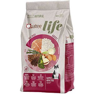 Ração Quatree Life Salmão e Arroz Gatos Castrados 1Kg