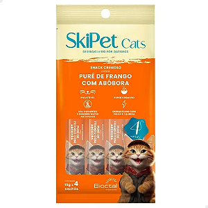 Petisco Úmido Skipets Cats Frango Com Abóbora C/ 4 Unidades