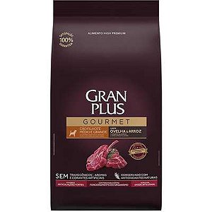 Ração Seca Gran Plus Gourmet Cães Filhotes Raças Médias e Grandes Sabor Ovelha e Arroz 15kg