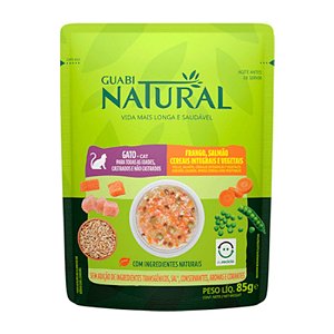Sachê Guabi Natural Para Gatos Sabor Carne, Frango, Arroz e Vegetais 85 Gramas