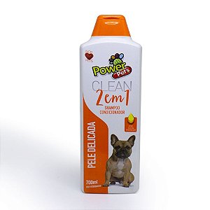 Shampoo e Condicionador 2 em 1 Power Pets com Extratos Naturais para Cães 700ml