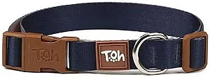 Conjunto Coleira e Guia Basic Marinho e Caqui Toh P