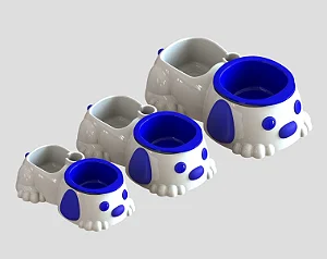 Comedouro Duplo Pata Forte N° 3 Azul