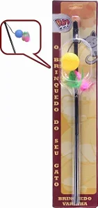Brinquedo Varinha Bola Peteca Para Gato Blister