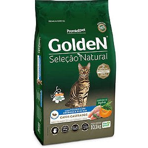Ração Seca PremieR Pet Golden Seleção Natural Frango, Abóbora e Alecrim para Gatos Castrados 10,1kg