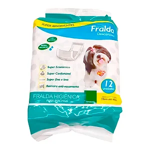 Fralda Higiênica Hard Pet Macho G C/12 Unidades