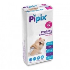 Fralda Higiênica Descartável Para Cães Fêmeas Pipix Tam.g C/06 Unidades