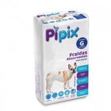 Fralda Higiênica Descartável Para Cães Machos Pipix Tam.g C/06 Unidades