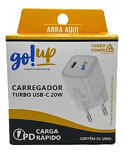 Carregador Turbo USB-C 20W - Go Up