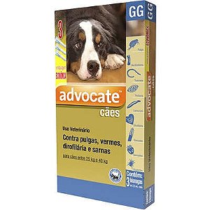 Antipulgas E Vermicida Combo Advocate Para Cães De 25 Kg Até 40 Kg (4 Ml)