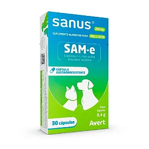 Suplemento para Cães e Gatos Sanus 200mg 30 Cápsulas Avert