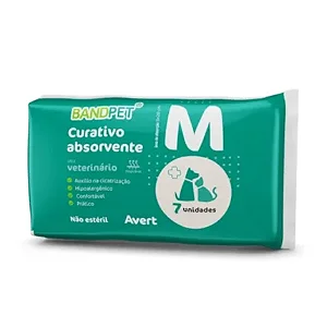 Vert Curativo Absorvente Bandpet Não Estéril M 7 Unidades Para Cães E Gatos