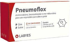 Antibiótico Labyes Pneumoflox para Cães e Gatos C/08 Comprimidos