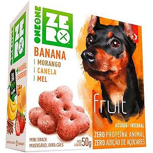 Biscoito Spin Pet Mini Snack Zero Fruit para Cães Sabor Banana e Morango 50g