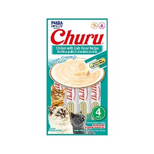 Purê Churu Galinha E Caranguejo Para Gatos 56g