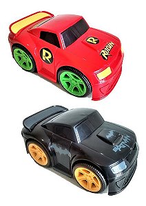 Carro Brinquedo Batman Robin Dc Justiça Carrinho Roda Livre