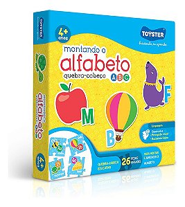 Brinquedo Pedagógico Montando Alfabeto Quebra Cabeça Formas