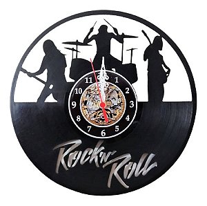 Relógio Rock Roll Decora Home Office Escritório Bar Disco Lp