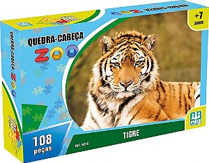 Quebra Cabeça Zoo Tigre 108 Peças - Nig Brinquedos