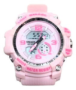 Relógio Feminino Digital Cronometro Pulseira Luz Led Smael