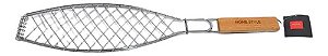 Grelha Peixe Grill Frango Carne Churrasco C/ 2 Face Presente