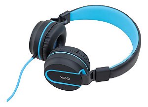 Headphone Oex Neon Azul Microfone Dobrável Hs106 Entrada P2 Cor Incolor