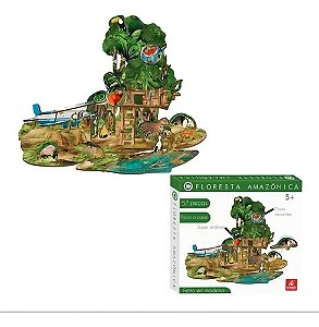 Quebra Cabeça 3d 57 Peças Amazonia Brincadeira De Criança
