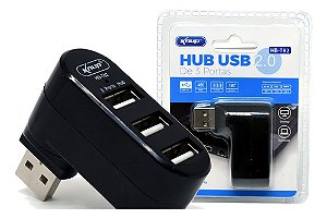 Hub Usb 2.0 Adaptador 3 Portas Notebook Computador Portátil