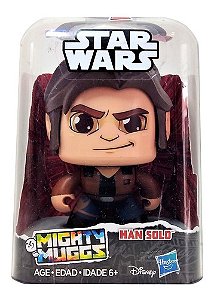Boneco Han Solo Coleção Mighty Muggs Star Wars Figura 3 Face