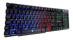 Teclado Gamer Evolut Eg206rb P/ Computador Luz Rainbow Usb