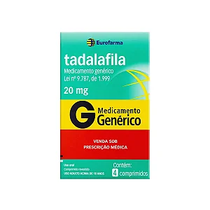Tadalafila 20mg C/4 Comprimidos Eurofarma