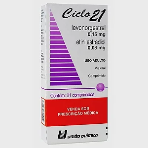 Ciclo 21 0,15mg + 0,03mg, caixa com 21 comprimidos