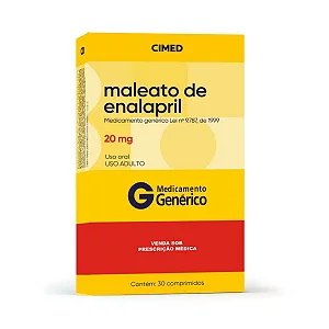 Maleato De Enalapril 20mg C/30 Comprimidos Cimed